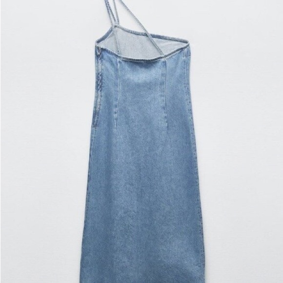 Zara denim dress maxi full length jean casual - Picture 10 of 11
